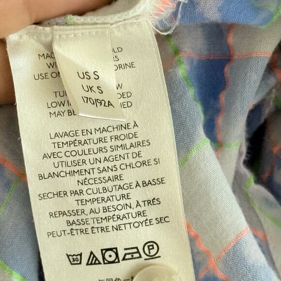 Pilcro And The Letterpress Anthropologie Shirt Womens S Button Up Plaid Splatter - Picture 7 of 13